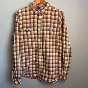 Billabong Men's Reversible Rainbow Plaid Flannel Snap Up Shirt